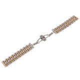 Maxbell Stainless Steel Watch Band Butterfly Folding Clasp 24mm Silver Gold