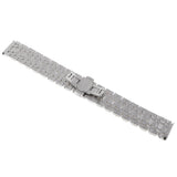 Maxbell Stainless Steel Watch Band Butterfly Folding Clasp 24mm Silver Gold