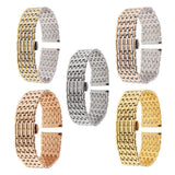 Maxbell Watch Band Wristband Stainless Steel Adjustable Links 22mm Silver