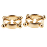 Maxbell 2pcs Stainless Steel Adjustable Screw Circle Nipplering Shield Gold