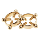 Maxbell 2pcs Stainless Steel Adjustable Screw Circle Nipplering Shield Gold