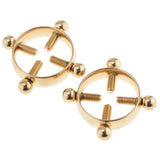 Maxbell 2pcs Stainless Steel Adjustable Screw Circle Nipplering Shield Gold
