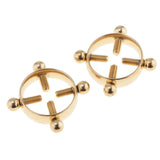 Maxbell 2pcs Stainless Steel Adjustable Screw Circle Nipplering Shield Gold