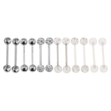 Maxbell 12 Pieces Assorted Crystal Acrylic Barbell Tongue Stainless Steel 14G Ring