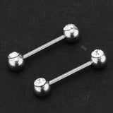 Maxbell 12 Pieces Assorted Crystal Acrylic Barbell Tongue Stainless Steel 14G Ring