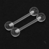 Maxbell 12 Pieces Assorted Crystal Acrylic Barbell Tongue Stainless Steel 14G Ring