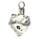 Maxbell Crystal Heart Cremation Jewellery Ash Urn Pendant Keepsake Necklace Dad