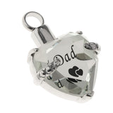 Maxbell Crystal Heart Cremation Jewellery Ash Urn Pendant Keepsake Necklace Dad