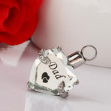 Maxbell Crystal Heart Cremation Jewellery Ash Urn Pendant Keepsake Necklace Dad