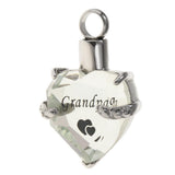Maxbell Crystal Heart Cremation Jewellery Ash Urn Pendant Keepsake Necklace Grandpa