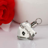 Maxbell Crystal Heart Cremation Jewellery Ash Urn Pendant Keepsake Necklace Grandpa