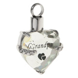 Maxbell Crystal Heart Cremation Jewellery Ash Urn Pendant Keepsake Necklace Grandpa
