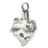 Maxbell Crystal Heart Cremation Jewellery Ash Urn Pendant Keepsake Necklace Grandpa