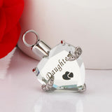 Maxbell Crystal Heart Cremation Jewellery Ash Urn Pendant Keepsake Necklace Daughter
