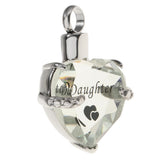 Maxbell Crystal Heart Cremation Jewellery Ash Urn Pendant Keepsake Necklace Daughter