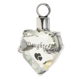 Maxbell Crystal Heart Cremation Jewellery Ash Urn Pendant Keepsake Necklace Daughter