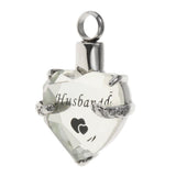 Maxbell Crystal Heart Cremation Jewellery Ash Urn Pendant Keepsake Necklace Husband