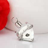 Maxbell Crystal Heart Cremation Jewellery Ash Urn Pendant Keepsake Necklace Husband