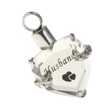Maxbell Crystal Heart Cremation Jewellery Ash Urn Pendant Keepsake Necklace Husband