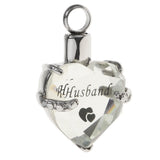 Maxbell Crystal Heart Cremation Jewellery Ash Urn Pendant Keepsake Necklace Husband