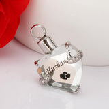 Maxbell Crystal Heart Cremation Jewellery Ash Urn Pendant Keepsake Necklace Husband