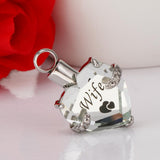 Maxbell Crystal Heart Cremation Jewellery Ash Urn Pendant Keepsake Necklace Wife