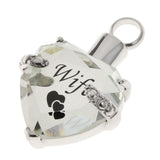 Maxbell Crystal Heart Cremation Jewellery Ash Urn Pendant Keepsake Necklace Wife
