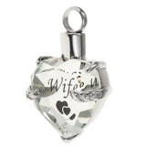 Maxbell Crystal Heart Cremation Jewellery Ash Urn Pendant Keepsake Necklace Wife