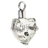 Maxbell Crystal Heart Cremation Jewellery Ash Urn Pendant Keepsake Necklace Wife
