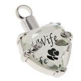 Maxbell Crystal Heart Cremation Jewellery Ash Urn Pendant Keepsake Necklace Wife