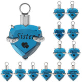 Maxbell Love Heart Blue Crystal Urn Memorial Ash Keepsake Cremation Pendant dad