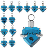 Maxbell Love Heart Blue Crystal Urn Memorial Ash Keepsake Cremation Pendant dad