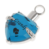 Maxbell Love Heart Blue Crystal Urn Memorial Ash Keepsake Cremation Pendant grandpa