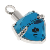 Maxbell Love Heart Blue Crystal Urn Memorial Ash Keepsake Cremation Pendant grandpa