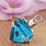 Maxbell Love Heart Blue Crystal Urn Memorial Ash Keepsake Cremation Pendant daughter