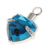 Maxbell Love Heart Blue Crystal Urn Memorial Ash Keepsake Cremation Pendant brother