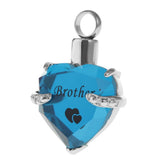 Maxbell Love Heart Blue Crystal Urn Memorial Ash Keepsake Cremation Pendant brother