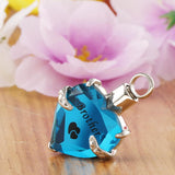 Maxbell Love Heart Blue Crystal Urn Memorial Ash Keepsake Cremation Pendant brother