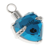 Maxbell Love Heart Blue Crystal Urn Memorial Ash Keepsake Cremation Pendant brother