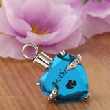 Maxbell Love Heart Blue Crystal Urn Memorial Ash Keepsake Cremation Pendant brother