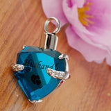 Maxbell Love Heart Blue Crystal Urn Memorial Ash Keepsake Cremation Pendant husband