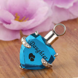 Maxbell Love Heart Blue Crystal Urn Memorial Ash Keepsake Cremation Pendant husband
