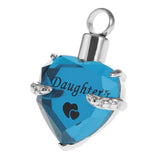 Maxbell Love Heart Blue Crystal Urn Memorial Ash Keepsake Cremation Pendant husband