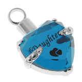 Maxbell Love Heart Blue Crystal Urn Memorial Ash Keepsake Cremation Pendant husband