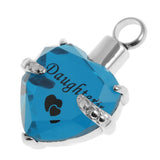 Maxbell Love Heart Blue Crystal Urn Memorial Ash Keepsake Cremation Pendant husband