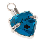 Maxbell Love Heart Blue Crystal Urn Memorial Ash Keepsake Cremation Pendant husband