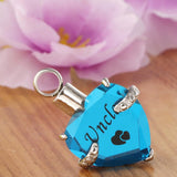 Maxbell Love Heart Blue Crystal Urn Memorial Ash Keepsake Cremation Pendant uncle