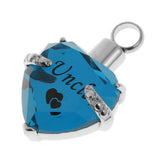 Maxbell Love Heart Blue Crystal Urn Memorial Ash Keepsake Cremation Pendant uncle