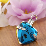 Maxbell Love Heart Blue Crystal Urn Memorial Ash Keepsake Cremation Pendant uncle