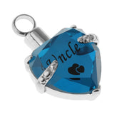 Maxbell Love Heart Blue Crystal Urn Memorial Ash Keepsake Cremation Pendant uncle